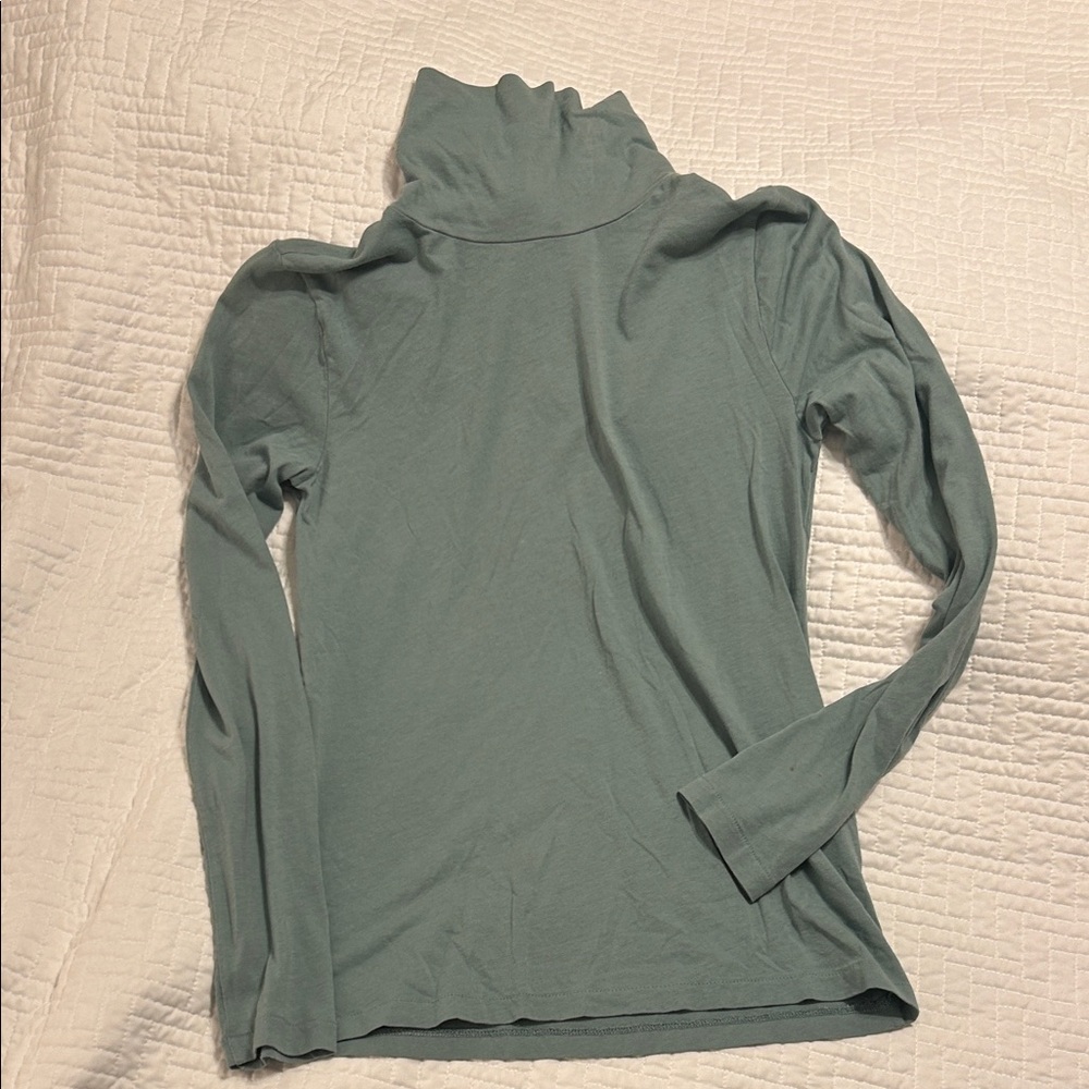 Minty green/blue J Crew  Turtleneck Long Sleeve Top